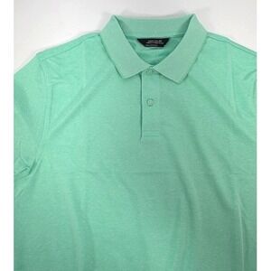 Member's Mark Men's Large Mint Green Stretch Pique Polo Shirt Short Sleeve Golf